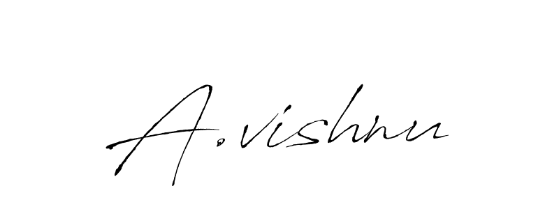 How to make A.vishnu name signature. Use Antro_Vectra style for creating short signs online. This is the latest handwritten sign. A.vishnu signature style 6 images and pictures png