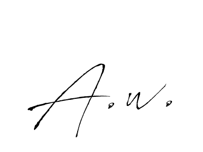 How to make A.w. signature? Antro_Vectra is a professional autograph style. Create handwritten signature for A.w. name. A.w. signature style 6 images and pictures png