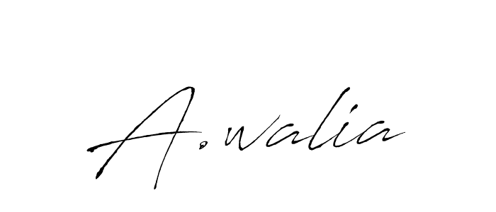 if you are searching for the best signature style for your name A.walia. so please give up your signature search. here we have designed multiple signature styles  using Antro_Vectra. A.walia signature style 6 images and pictures png