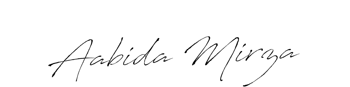 How to make Aabida Mirza name signature. Use Antro_Vectra style for creating short signs online. This is the latest handwritten sign. Aabida Mirza signature style 6 images and pictures png