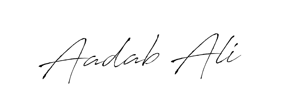 Design your own signature with our free online signature maker. With this signature software, you can create a handwritten (Antro_Vectra) signature for name Aadab Ali. Aadab Ali signature style 6 images and pictures png