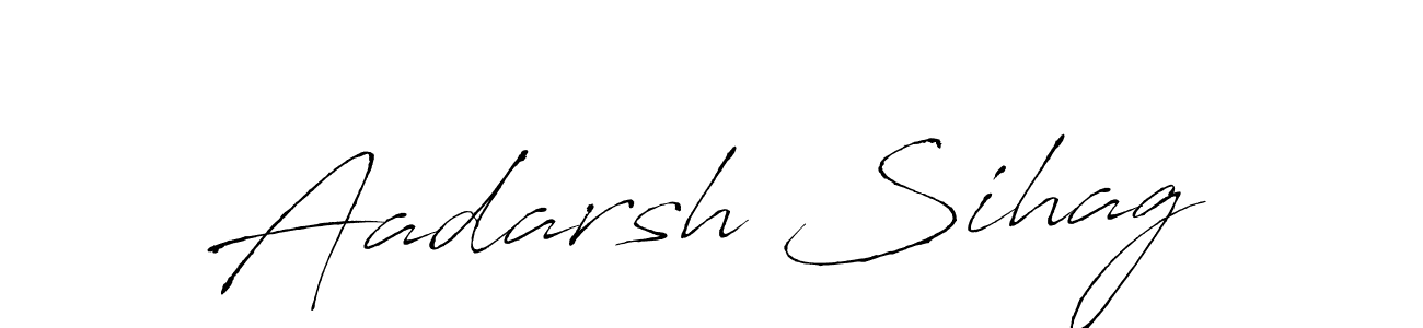 How to make Aadarsh Sihag name signature. Use Antro_Vectra style for creating short signs online. This is the latest handwritten sign. Aadarsh Sihag signature style 6 images and pictures png