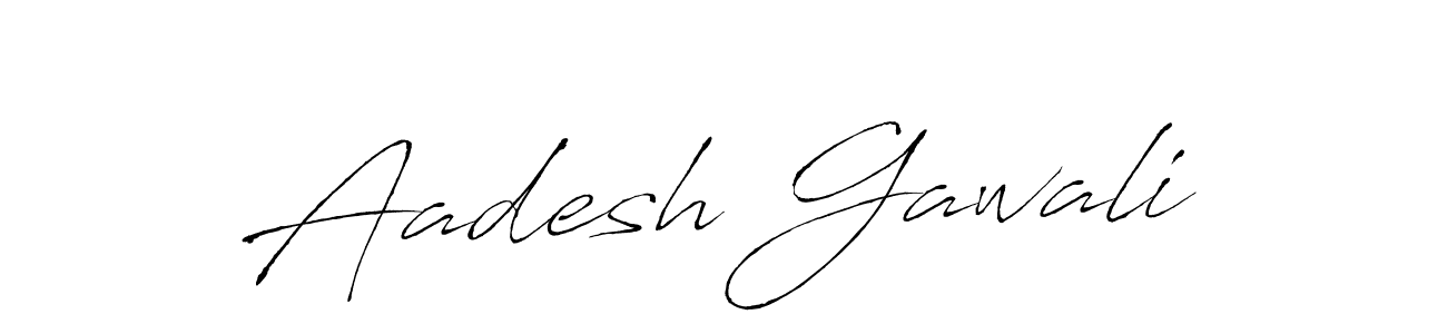 Make a beautiful signature design for name Aadesh Gawali. With this signature (Antro_Vectra) style, you can create a handwritten signature for free. Aadesh Gawali signature style 6 images and pictures png