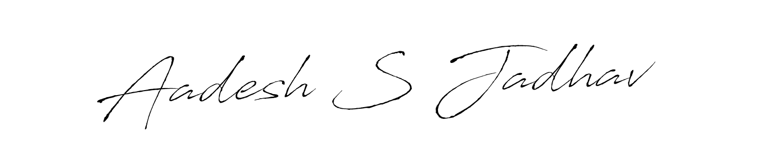 How to make Aadesh S Jadhav name signature. Use Antro_Vectra style for creating short signs online. This is the latest handwritten sign. Aadesh S Jadhav signature style 6 images and pictures png