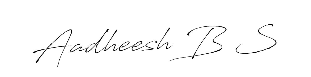 The best way (Antro_Vectra) to make a short signature is to pick only two or three words in your name. The name Aadheesh B S include a total of six letters. For converting this name. Aadheesh B S signature style 6 images and pictures png