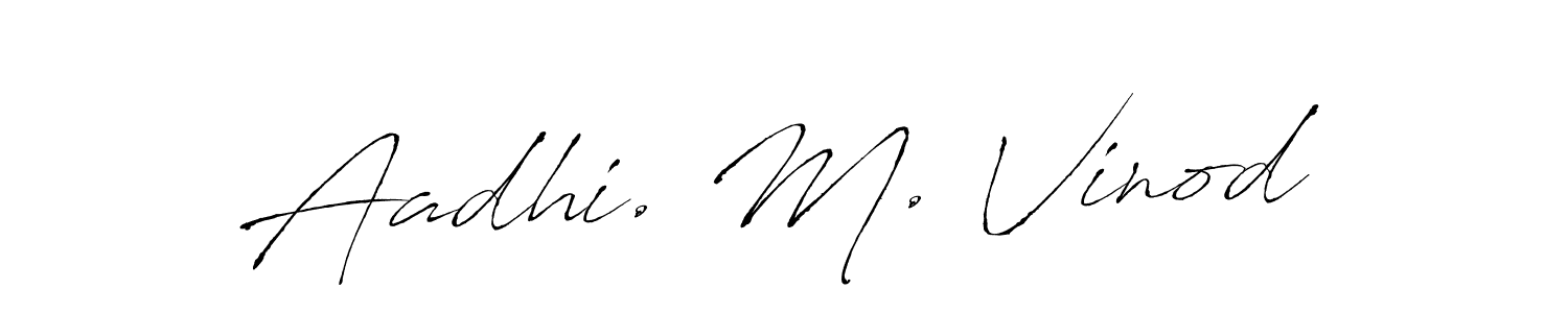 How to make Aadhi. M. Vinod signature? Antro_Vectra is a professional autograph style. Create handwritten signature for Aadhi. M. Vinod name. Aadhi. M. Vinod signature style 6 images and pictures png