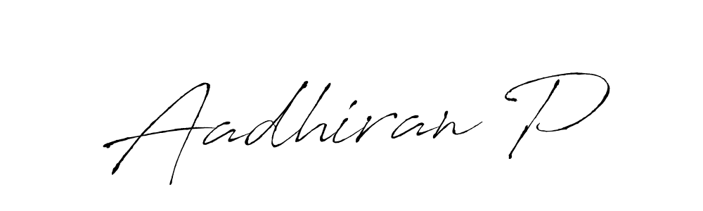 It looks lik you need a new signature style for name Aadhiran P. Design unique handwritten (Antro_Vectra) signature with our free signature maker in just a few clicks. Aadhiran P signature style 6 images and pictures png
