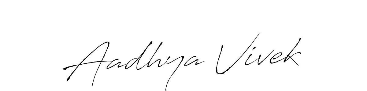 Aadhya Vivek stylish signature style. Best Handwritten Sign (Antro_Vectra) for my name. Handwritten Signature Collection Ideas for my name Aadhya Vivek. Aadhya Vivek signature style 6 images and pictures png