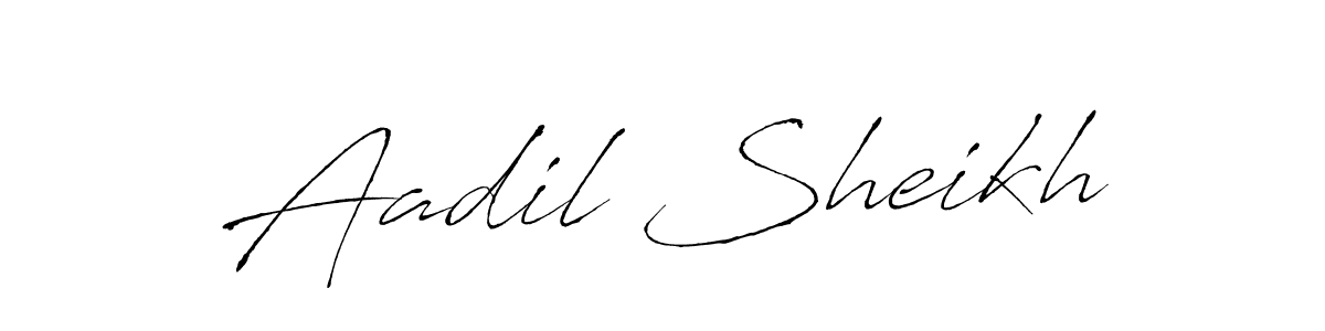 Make a beautiful signature design for name Aadil Sheikh. With this signature (Antro_Vectra) style, you can create a handwritten signature for free. Aadil Sheikh signature style 6 images and pictures png