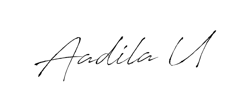 if you are searching for the best signature style for your name Aadila U. so please give up your signature search. here we have designed multiple signature styles  using Antro_Vectra. Aadila U signature style 6 images and pictures png