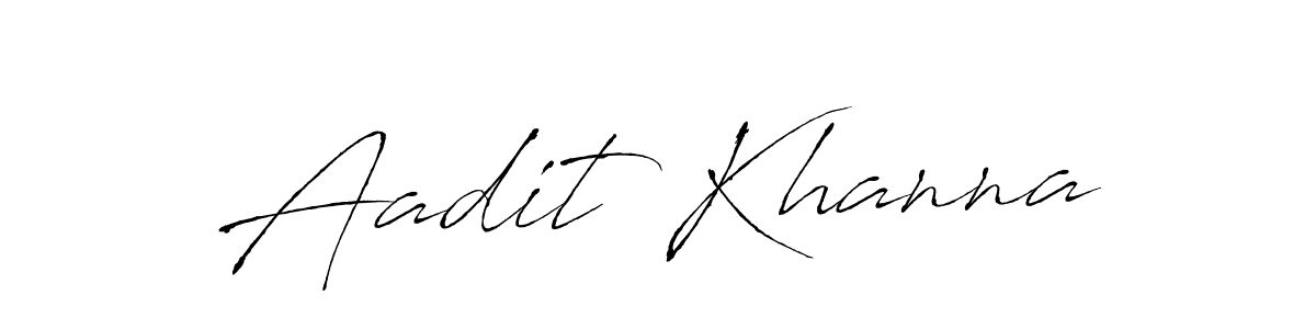 Make a beautiful signature design for name Aadit Khanna. With this signature (Antro_Vectra) style, you can create a handwritten signature for free. Aadit Khanna signature style 6 images and pictures png