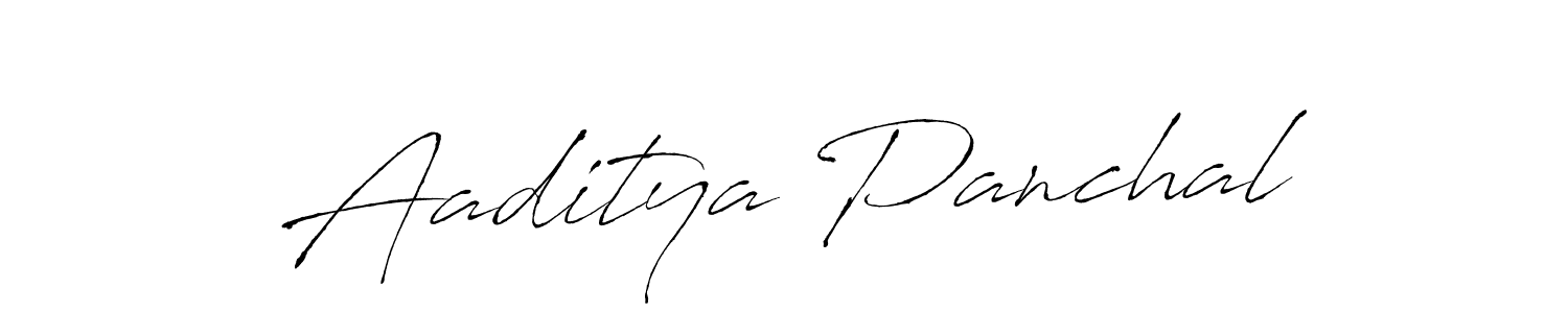 How to make Aaditya Panchal name signature. Use Antro_Vectra style for creating short signs online. This is the latest handwritten sign. Aaditya Panchal signature style 6 images and pictures png