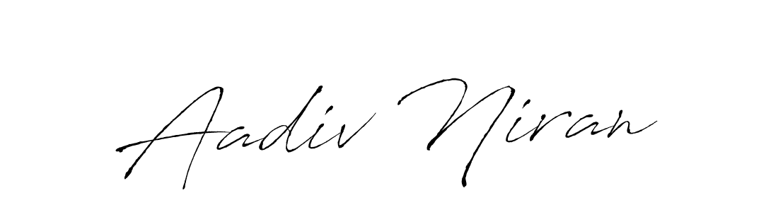 How to make Aadiv Niran name signature. Use Antro_Vectra style for creating short signs online. This is the latest handwritten sign. Aadiv Niran signature style 6 images and pictures png