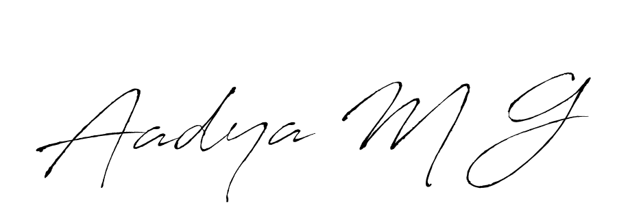 Use a signature maker to create a handwritten signature online. With this signature software, you can design (Antro_Vectra) your own signature for name Aadya M G. Aadya M G signature style 6 images and pictures png