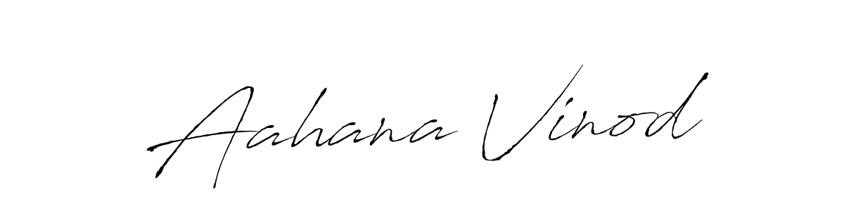 Antro_Vectra is a professional signature style that is perfect for those who want to add a touch of class to their signature. It is also a great choice for those who want to make their signature more unique. Get Aahana Vinod name to fancy signature for free. Aahana Vinod signature style 6 images and pictures png