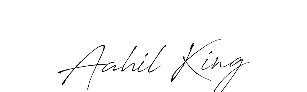 Make a beautiful signature design for name Aahil King. With this signature (Antro_Vectra) style, you can create a handwritten signature for free. Aahil King signature style 6 images and pictures png