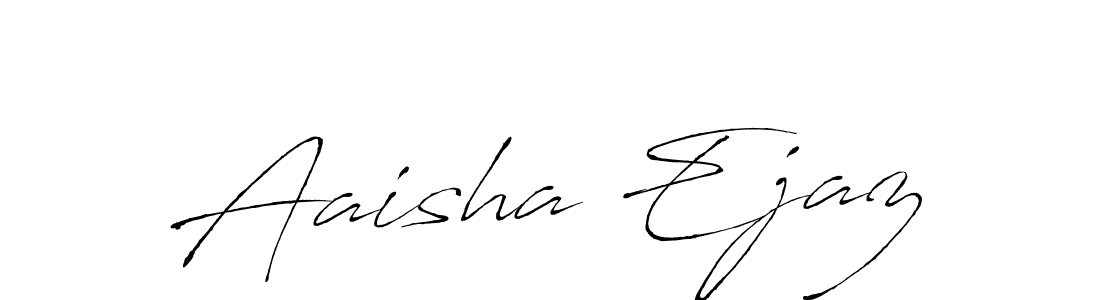 The best way (Antro_Vectra) to make a short signature is to pick only two or three words in your name. The name Aaisha Ejaz include a total of six letters. For converting this name. Aaisha Ejaz signature style 6 images and pictures png