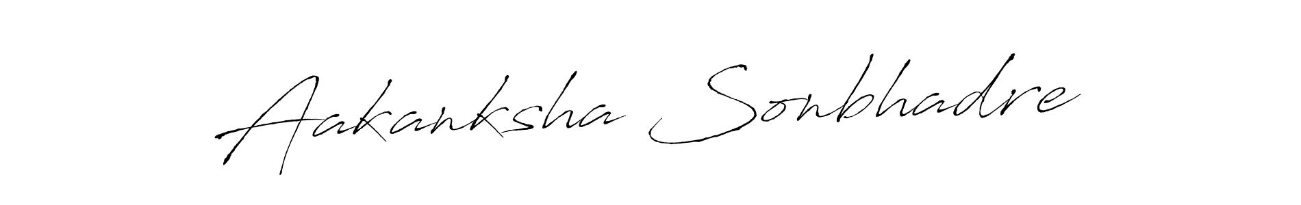 How to make Aakanksha Sonbhadre name signature. Use Antro_Vectra style for creating short signs online. This is the latest handwritten sign. Aakanksha Sonbhadre signature style 6 images and pictures png