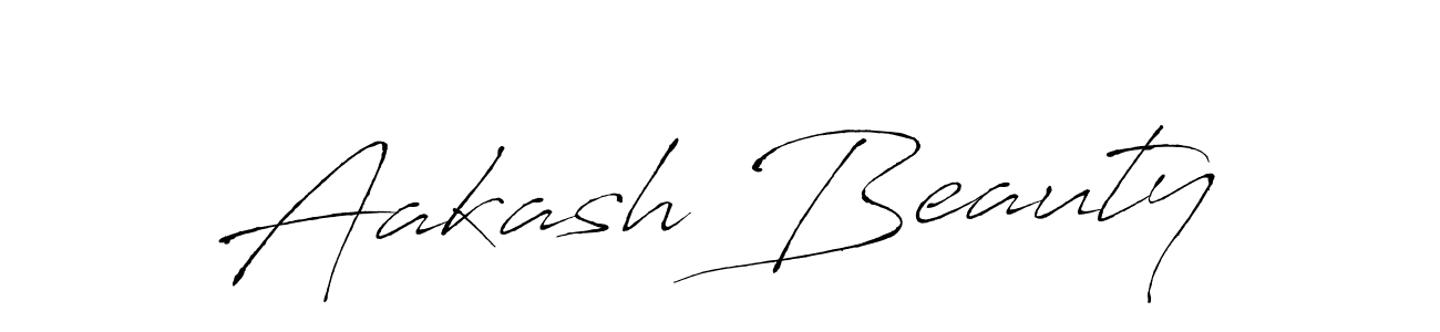 How to make Aakash Beauty name signature. Use Antro_Vectra style for creating short signs online. This is the latest handwritten sign. Aakash Beauty signature style 6 images and pictures png