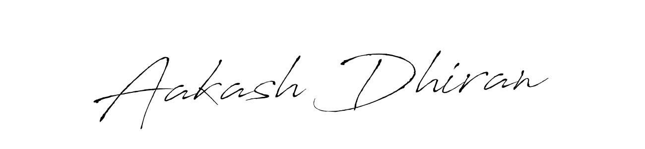 How to make Aakash Dhiran name signature. Use Antro_Vectra style for creating short signs online. This is the latest handwritten sign. Aakash Dhiran signature style 6 images and pictures png