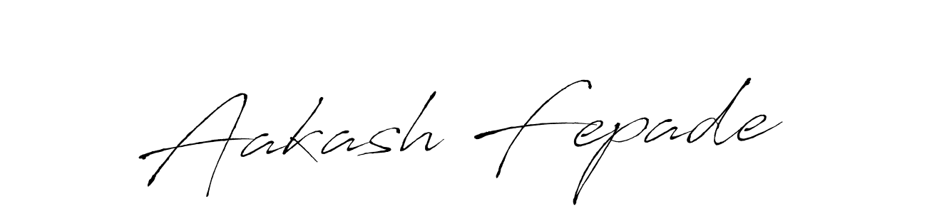 How to make Aakash Fepade name signature. Use Antro_Vectra style for creating short signs online. This is the latest handwritten sign. Aakash Fepade signature style 6 images and pictures png