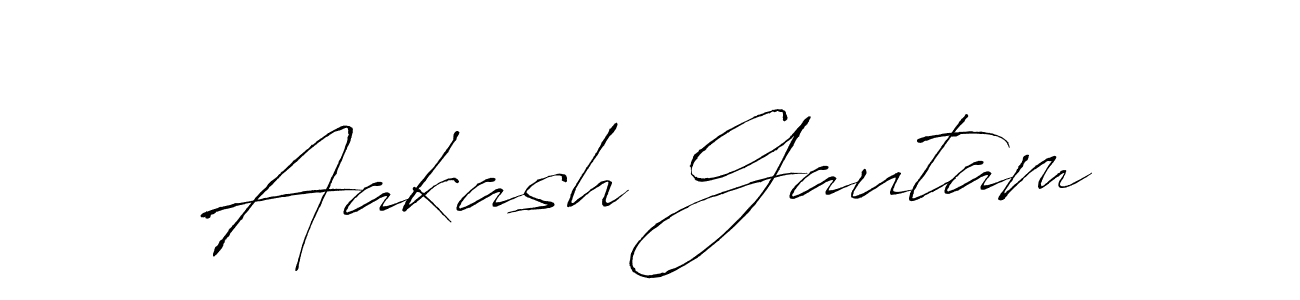 How to make Aakash Gautam name signature. Use Antro_Vectra style for creating short signs online. This is the latest handwritten sign. Aakash Gautam signature style 6 images and pictures png