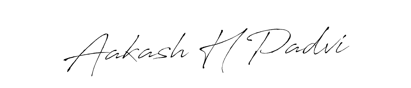 How to make Aakash H Padvi signature? Antro_Vectra is a professional autograph style. Create handwritten signature for Aakash H Padvi name. Aakash H Padvi signature style 6 images and pictures png