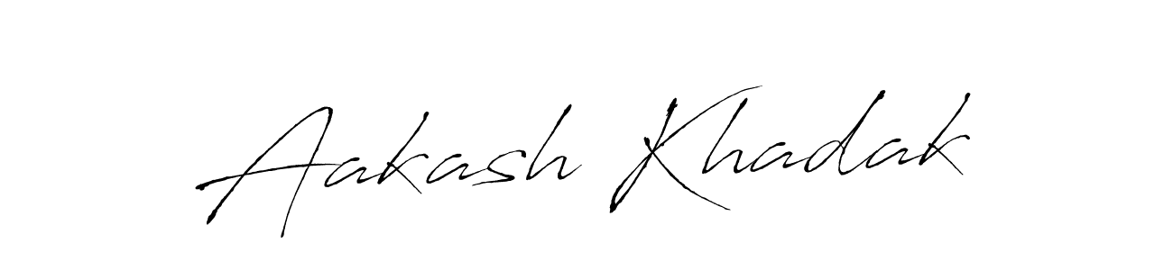 How to make Aakash Khadak name signature. Use Antro_Vectra style for creating short signs online. This is the latest handwritten sign. Aakash Khadak signature style 6 images and pictures png