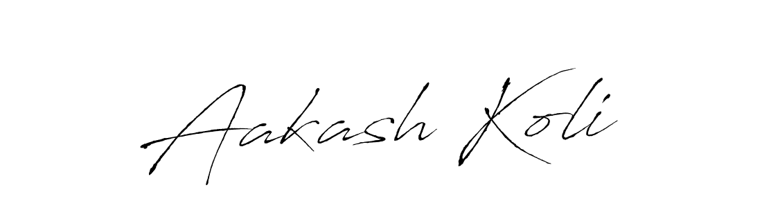 How to make Aakash Koli name signature. Use Antro_Vectra style for creating short signs online. This is the latest handwritten sign. Aakash Koli signature style 6 images and pictures png