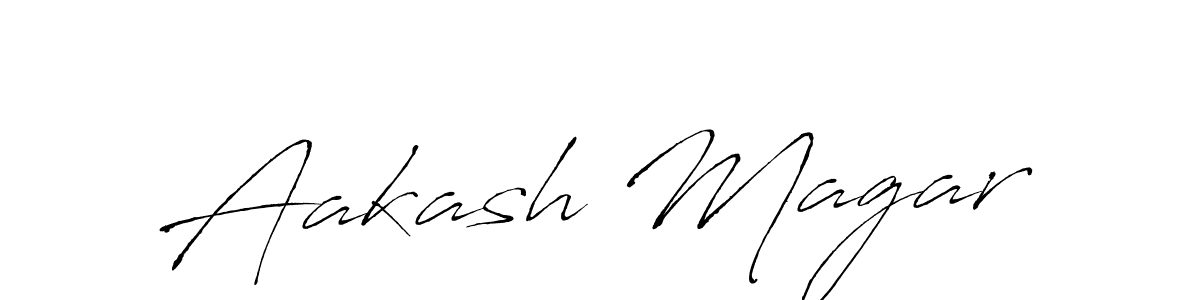 Create a beautiful signature design for name Aakash Magar. With this signature (Antro_Vectra) fonts, you can make a handwritten signature for free. Aakash Magar signature style 6 images and pictures png