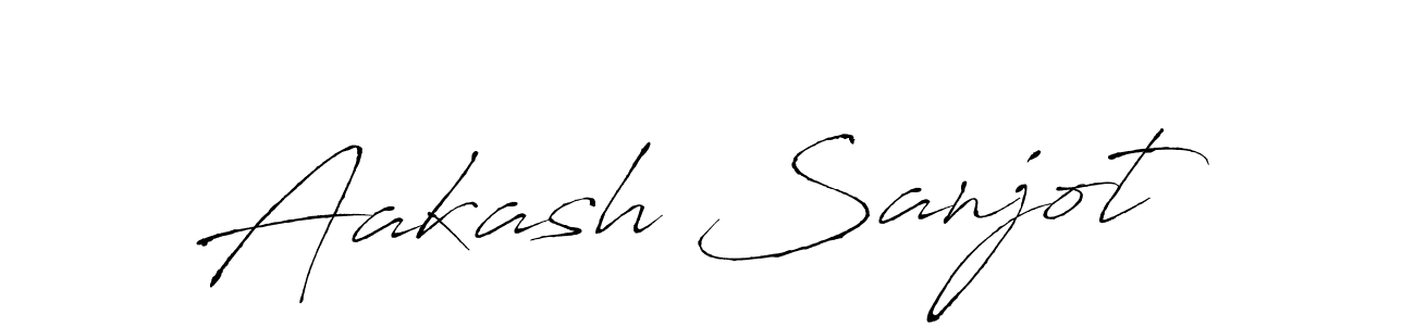 How to make Aakash Sanjot name signature. Use Antro_Vectra style for creating short signs online. This is the latest handwritten sign. Aakash Sanjot signature style 6 images and pictures png