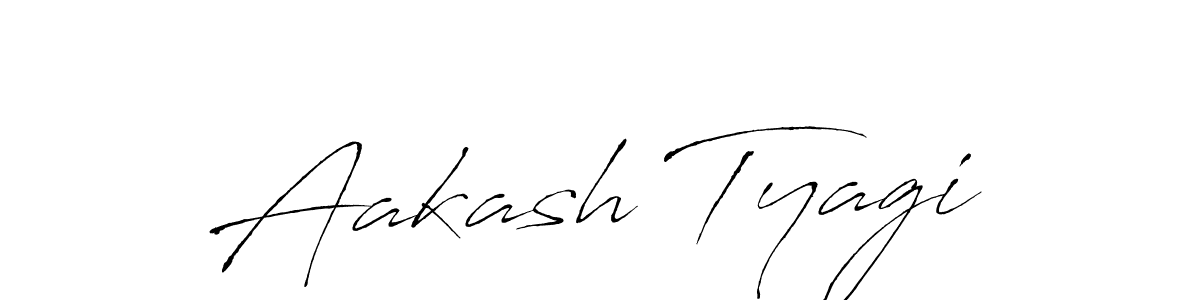 How to make Aakash Tyagi name signature. Use Antro_Vectra style for creating short signs online. This is the latest handwritten sign. Aakash Tyagi signature style 6 images and pictures png