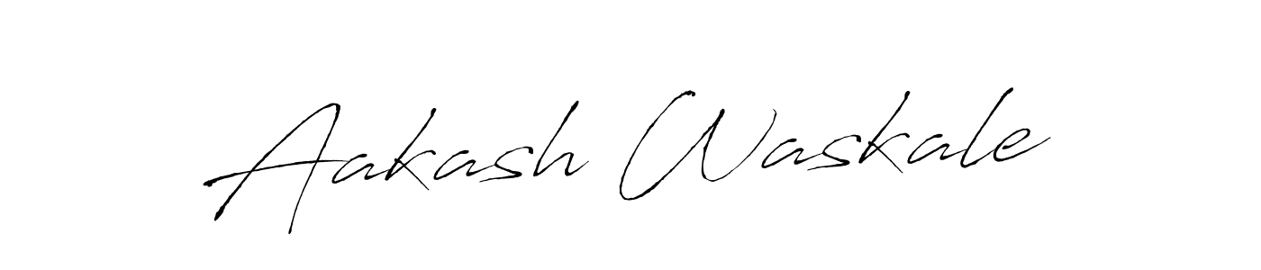 How to make Aakash Waskale name signature. Use Antro_Vectra style for creating short signs online. This is the latest handwritten sign. Aakash Waskale signature style 6 images and pictures png