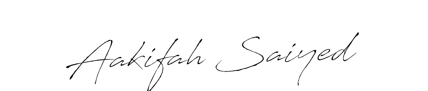 How to make Aakifah Saiyed signature? Antro_Vectra is a professional autograph style. Create handwritten signature for Aakifah Saiyed name. Aakifah Saiyed signature style 6 images and pictures png
