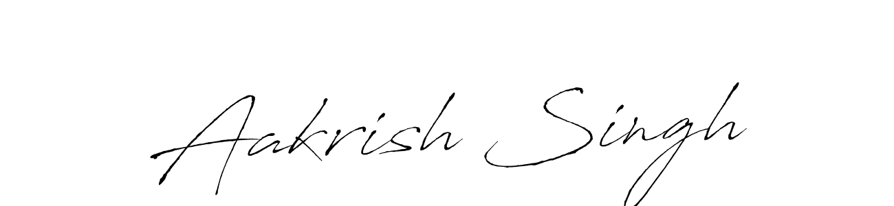 Design your own signature with our free online signature maker. With this signature software, you can create a handwritten (Antro_Vectra) signature for name Aakrish Singh. Aakrish Singh signature style 6 images and pictures png