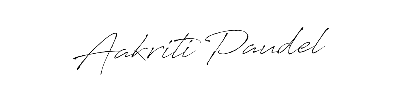 How to make Aakriti Paudel name signature. Use Antro_Vectra style for creating short signs online. This is the latest handwritten sign. Aakriti Paudel signature style 6 images and pictures png