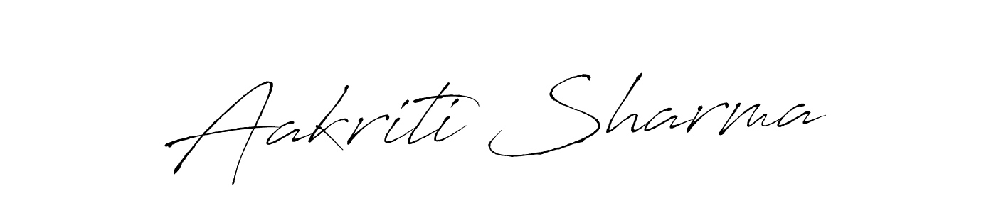 How to make Aakriti Sharma name signature. Use Antro_Vectra style for creating short signs online. This is the latest handwritten sign. Aakriti Sharma signature style 6 images and pictures png