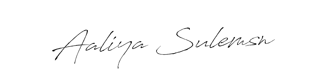 Aaliya Sulemsn stylish signature style. Best Handwritten Sign (Antro_Vectra) for my name. Handwritten Signature Collection Ideas for my name Aaliya Sulemsn. Aaliya Sulemsn signature style 6 images and pictures png