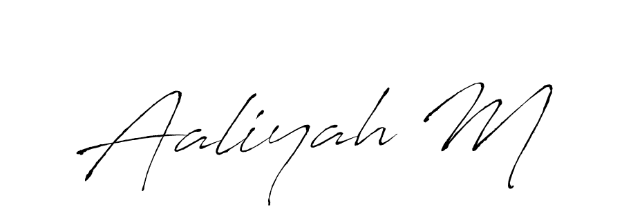 Make a beautiful signature design for name Aaliyah M. With this signature (Antro_Vectra) style, you can create a handwritten signature for free. Aaliyah M signature style 6 images and pictures png