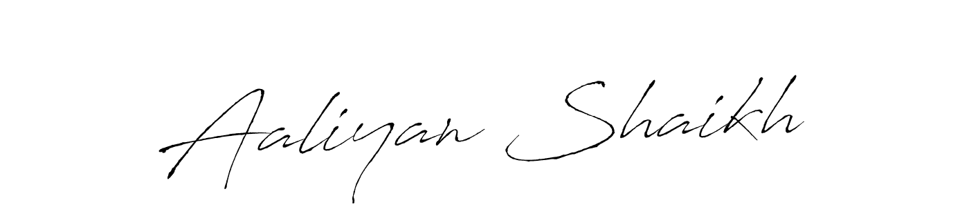 Make a beautiful signature design for name Aaliyan Shaikh. With this signature (Antro_Vectra) style, you can create a handwritten signature for free. Aaliyan Shaikh signature style 6 images and pictures png