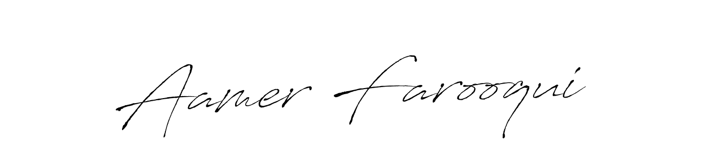 Aamer Farooqui stylish signature style. Best Handwritten Sign (Antro_Vectra) for my name. Handwritten Signature Collection Ideas for my name Aamer Farooqui. Aamer Farooqui signature style 6 images and pictures png