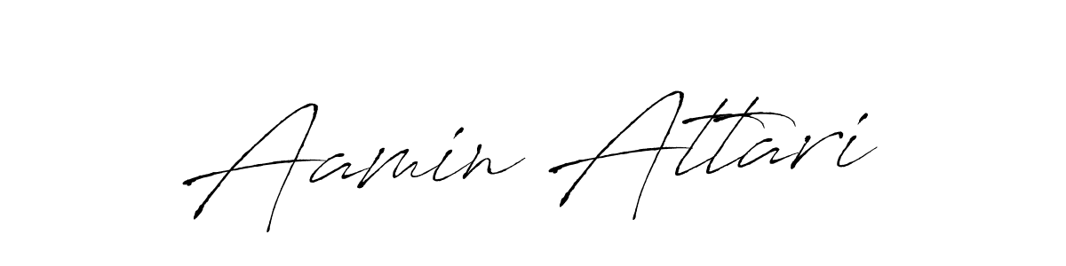 Make a beautiful signature design for name Aamin Attari. With this signature (Antro_Vectra) style, you can create a handwritten signature for free. Aamin Attari signature style 6 images and pictures png