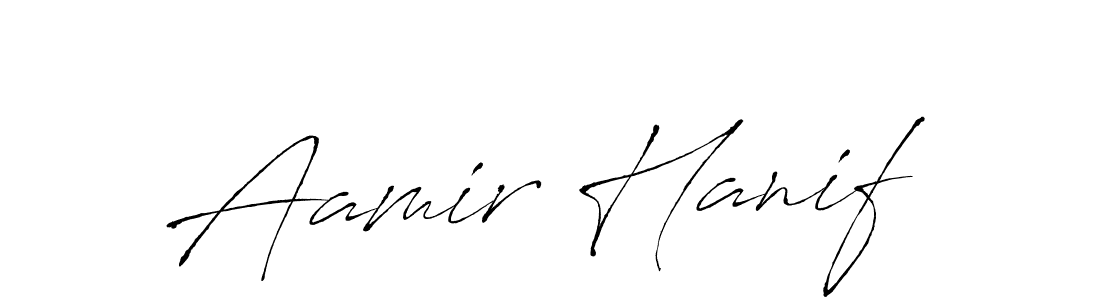 Create a beautiful signature design for name Aamir Hanif. With this signature (Antro_Vectra) fonts, you can make a handwritten signature for free. Aamir Hanif signature style 6 images and pictures png