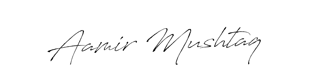 Aamir Mushtaq stylish signature style. Best Handwritten Sign (Antro_Vectra) for my name. Handwritten Signature Collection Ideas for my name Aamir Mushtaq. Aamir Mushtaq signature style 6 images and pictures png