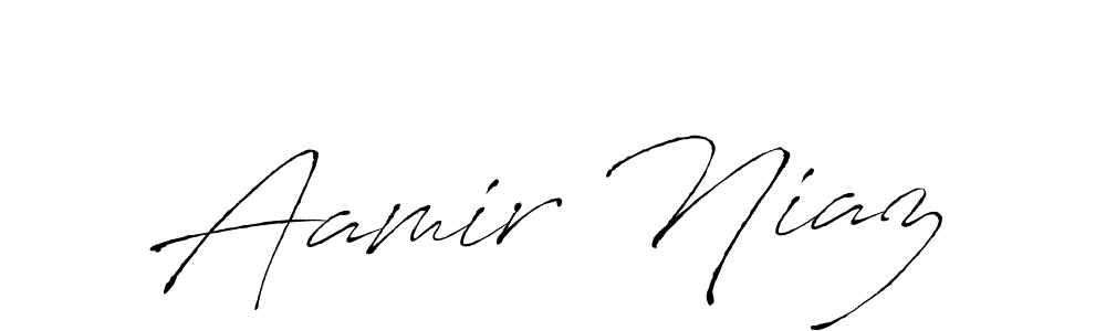 How to make Aamir Niaz name signature. Use Antro_Vectra style for creating short signs online. This is the latest handwritten sign. Aamir Niaz signature style 6 images and pictures png
