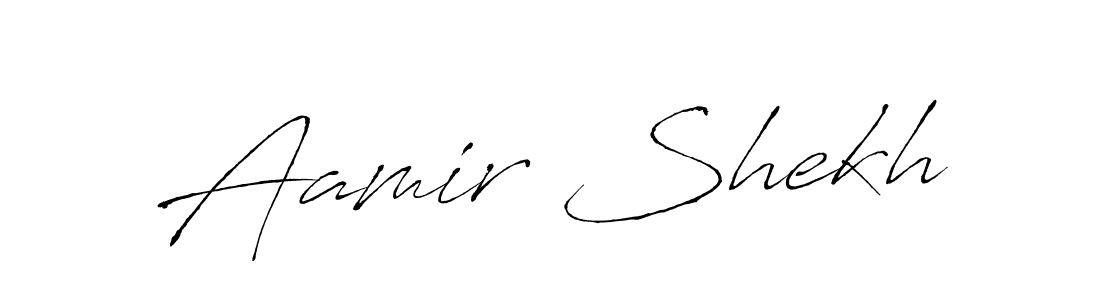 Aamir Shekh stylish signature style. Best Handwritten Sign (Antro_Vectra) for my name. Handwritten Signature Collection Ideas for my name Aamir Shekh. Aamir Shekh signature style 6 images and pictures png