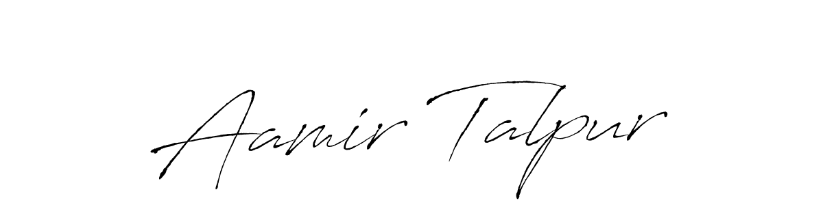 How to make Aamir Talpur name signature. Use Antro_Vectra style for creating short signs online. This is the latest handwritten sign. Aamir Talpur signature style 6 images and pictures png