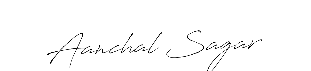 How to make Aanchal Sagar name signature. Use Antro_Vectra style for creating short signs online. This is the latest handwritten sign. Aanchal Sagar signature style 6 images and pictures png