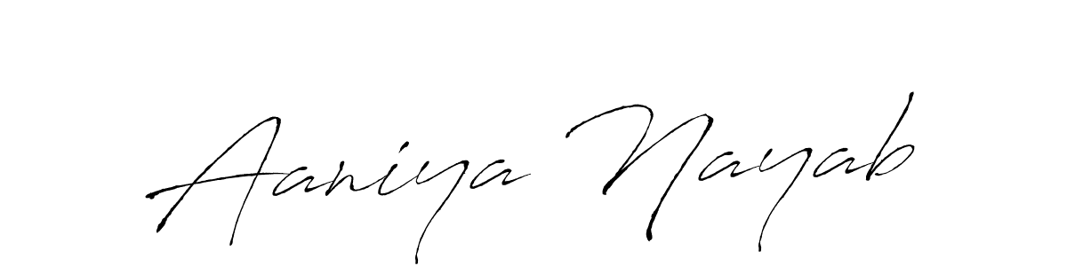 Use a signature maker to create a handwritten signature online. With this signature software, you can design (Antro_Vectra) your own signature for name Aaniya Nayab. Aaniya Nayab signature style 6 images and pictures png