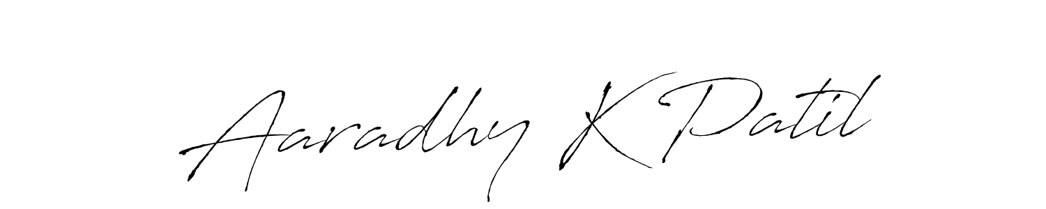 The best way (Antro_Vectra) to make a short signature is to pick only two or three words in your name. The name Aaradhy K Patil include a total of six letters. For converting this name. Aaradhy K Patil signature style 6 images and pictures png
